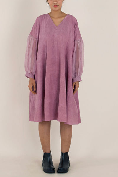 Pink panelled dyed dress