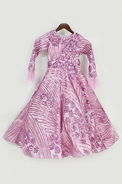 Pink sequin gown