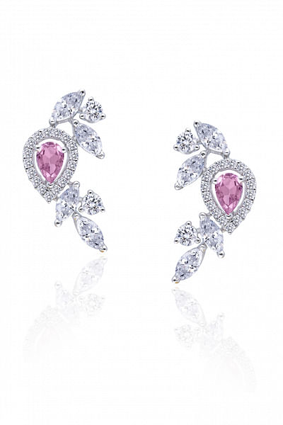 Pink Swarovski zirconia earrings