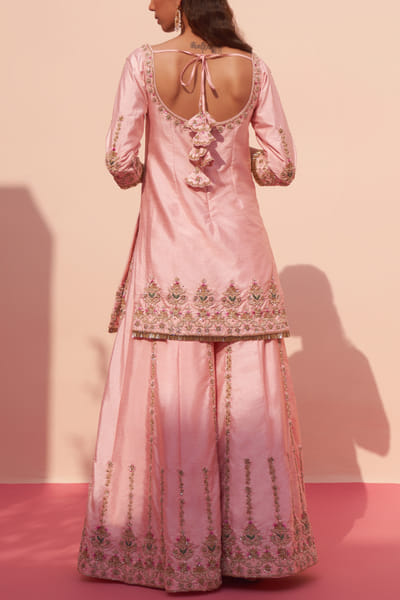 Angad Singh Pink zardozi and dabka embroidered sharara set ANGJUN23D118