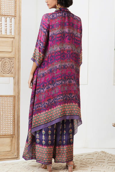 Soup by Sougat Paul Purple artsy print co-ords SSPNOV23DP214