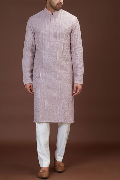 Purple embroidered kurta
