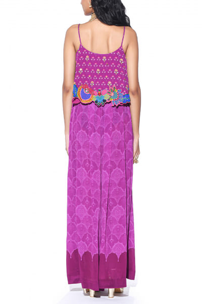Siddhartha Bansal Purple embroidered top and palazzos SDBJAN2427