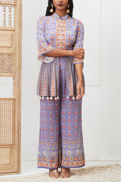 Soup by Sougat Paul Purple floral print co-ords SSPNOV2323