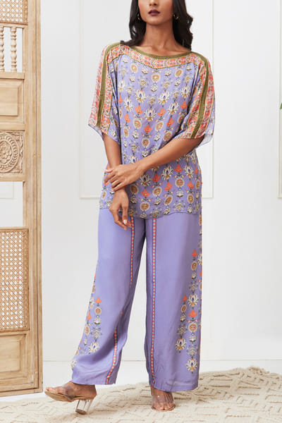 Soup by Sougat Paul Purple floral printed co-ords SSPNOV2325
