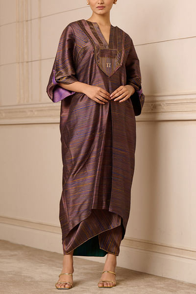 Purple handwoven textured tunic