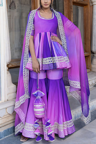 Purple ombre sharara set