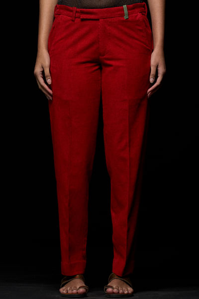 Red corduroy pants