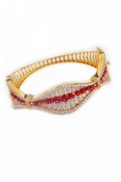 Red cubic zirconia bracelet