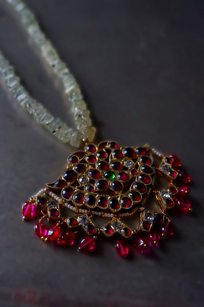 Red semi-precious stone necklace