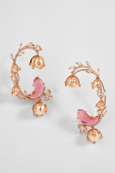 Rose gold and pink cubic zirconia ear cuffs