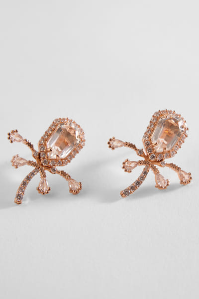 Rose gold cubic zirconia earrings