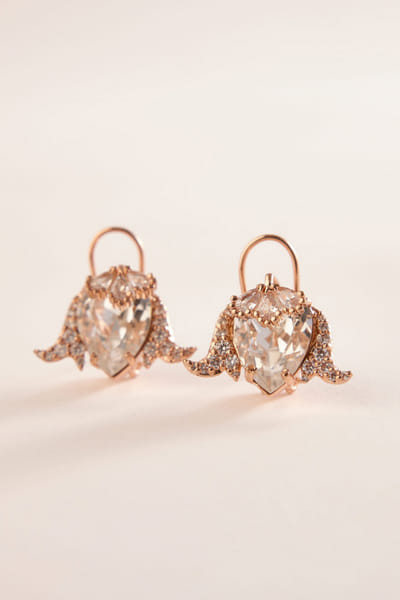 Rose gold cubic zirconia earrings