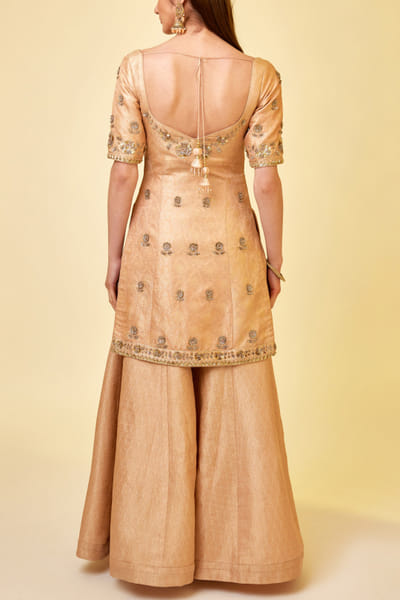 Shyam Narayan Prasad Rose pink embroidered sharara set SNPMAR202307