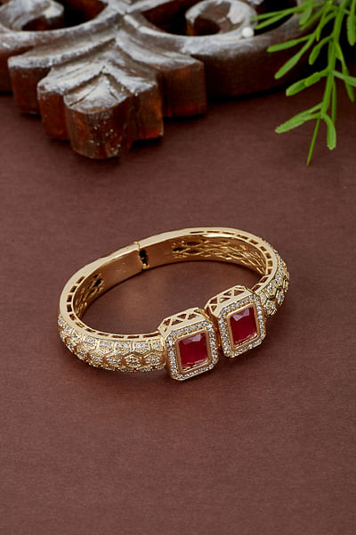 Ruby stone embellished bracelet