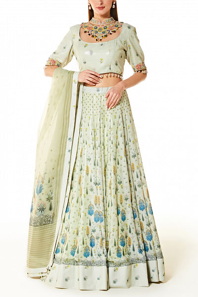 Sage embellished lehenga set