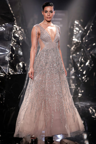 Sandstone crystals embellished gown