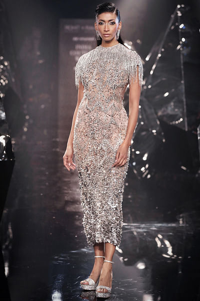 Sandstone sequin dress