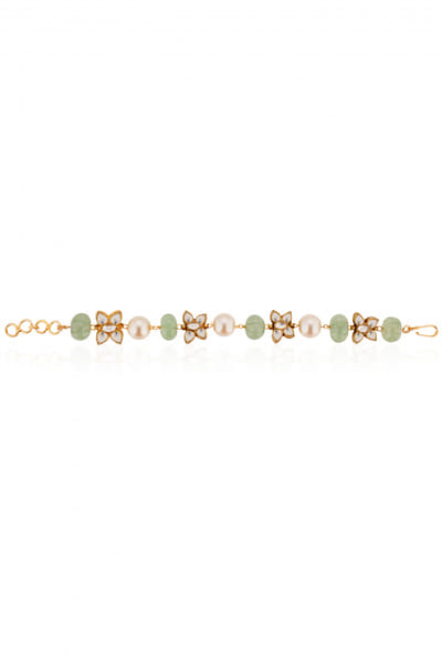Riana Jewellery Sea green and white butterfly jadtar bracelet RJEAUG23D1023