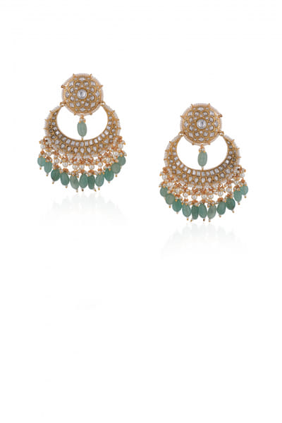 Sea green jadtar chandbalis