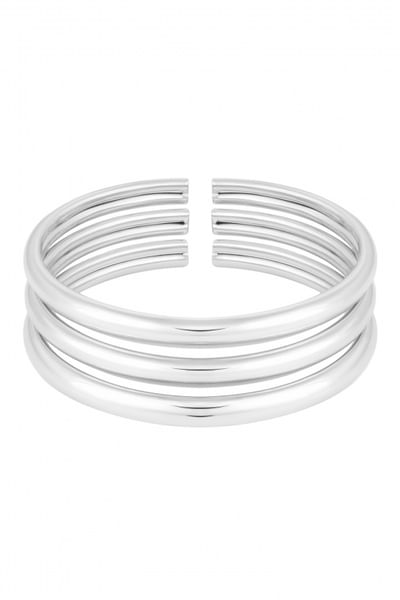 Silver cuff bangles set