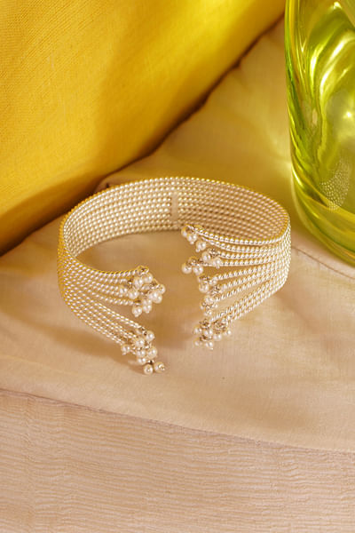 Silver embellished cuff bracelet