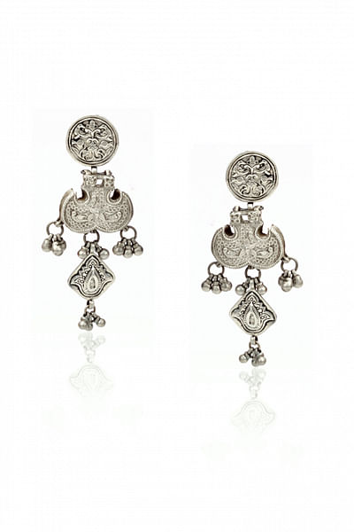 Silver floral earrings