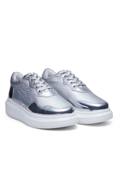 Silver metallic sneakers