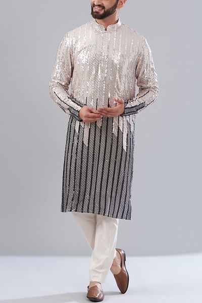 Silver sequin embroidery kurta