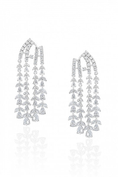 Silver Swarovski zirconia dangler earrings