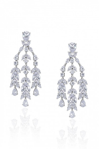 Silver Swarovski zirconia earrings