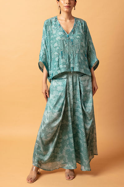 Teal floral print co-ords