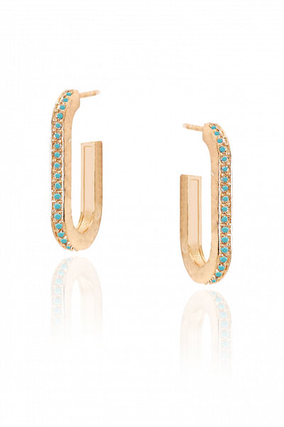 Turquoise cz stone earrings
