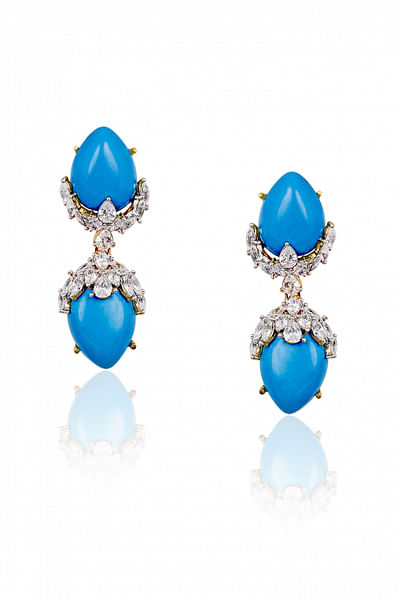 Turquoise embellished earrings