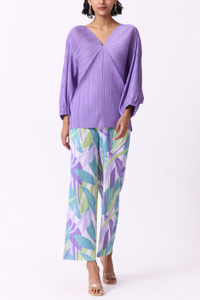 Violet and lime kaftan top set