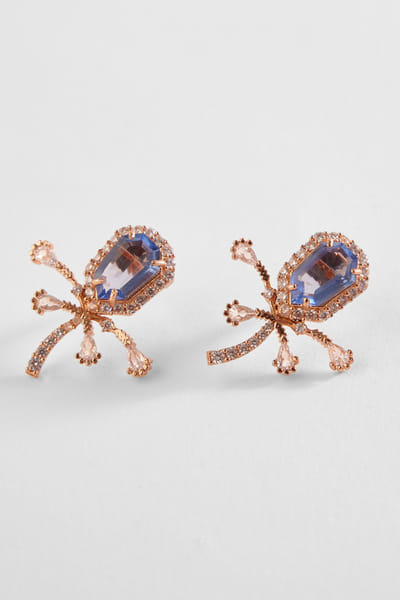 Violet cubic zirconia earrings