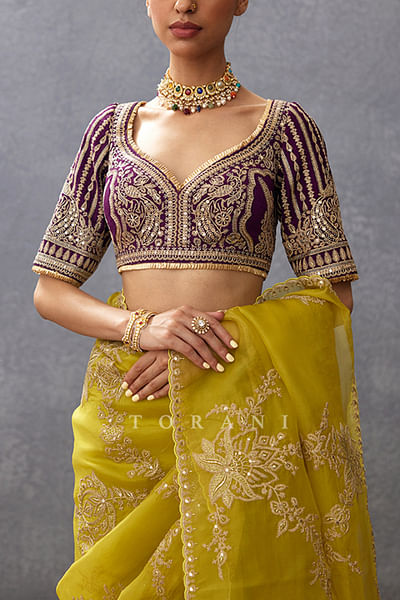 Violet dori hand embroidery blouse