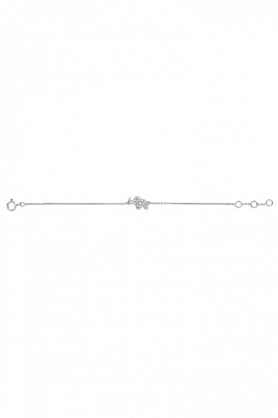 White baby elephant diamond chain bracelet