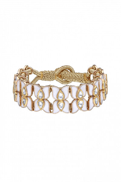 White diamond and enamel bracelet