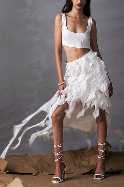 White frilled cotton skirt