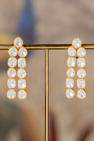 White moissanite diamond earrings