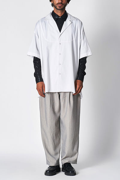 White oversized giza cotton shirt