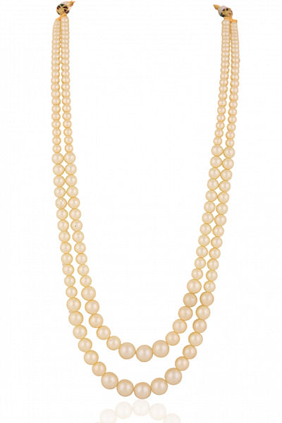 White pearl layered necklace
