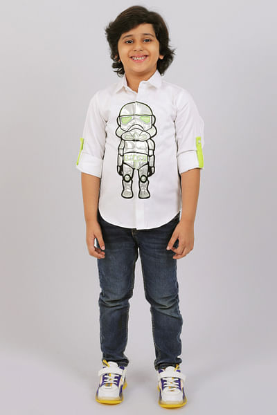 White star wars embroidery shirt