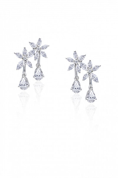 White Swarovski zirconia earrings