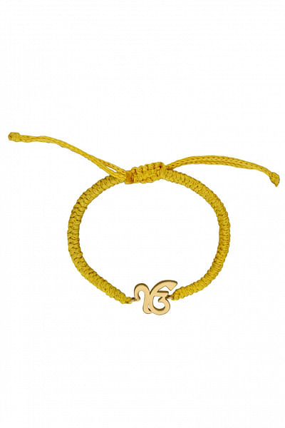 Yellow baby Ek Onkar cord bracelet