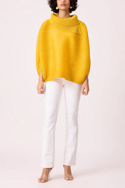 Yellow batwing top