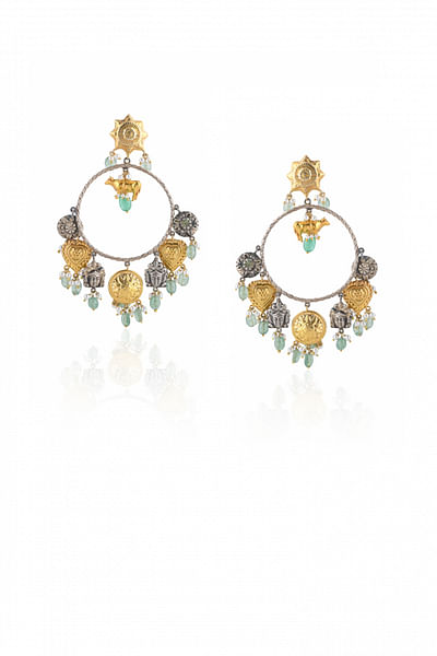 Yellow charm detailed earrings