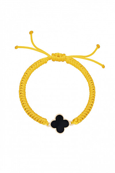 Yellow clover enamel baby bracelet