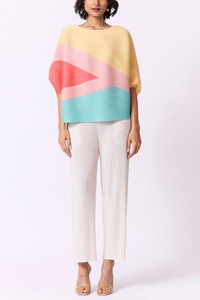Yellow colour block top